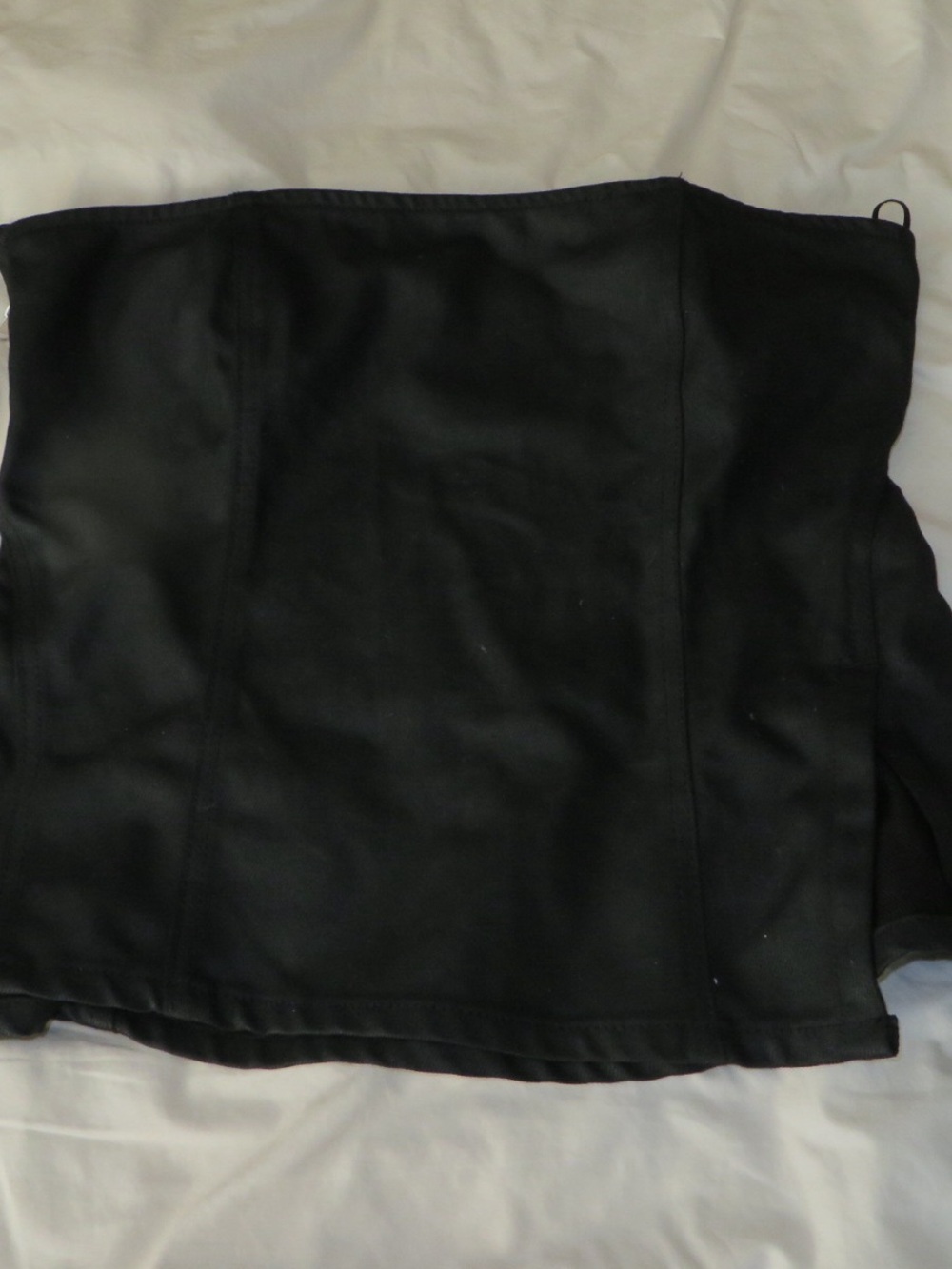 Black Denim Strapless Bustier Top